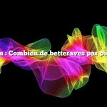 Question : Combien de betteraves par pied carré